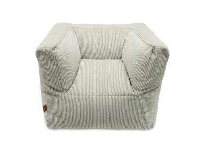 Jollein detské kreslo Corduroy v olivovozelenej farbe – pohľad spredu