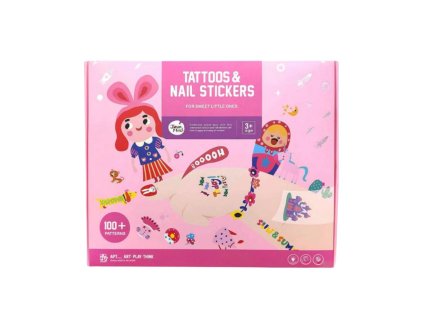 Detská kreatívna sada Jarmelo tetovačky a nálepky na nechty Pink v balení