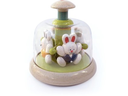 TOLO BIO kolotoč Zajačik – interaktívna hračka pre bábätká