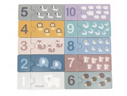 Viga Drevené puzzle čísla a počítanie