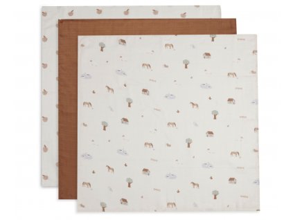 Hydrofilné plienky Jollein Farm 70×70 cm – balenie 3 ks