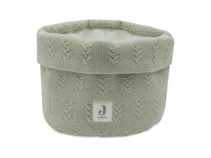 Pletený úložný košík Knit Olive Green v olivovo zelenej farbe