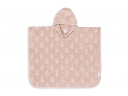 Detské froté pončo s kapucňou Jollein Miffy v ružovej farbe, predný pohľad