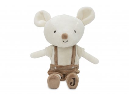 Plyšová hračka Jollein Bowie v hnedom oblečení – pohľad spredu