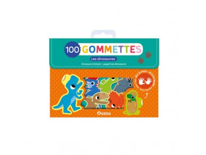 100 nalepiek v krabicke dinosaury reusable