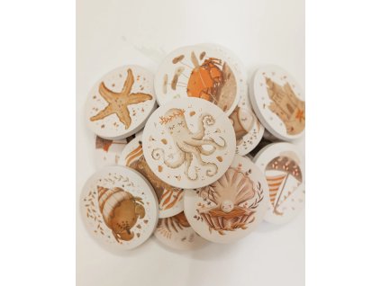 Penové vodolepky Mrs. Ertha s morskými motívmi – detail