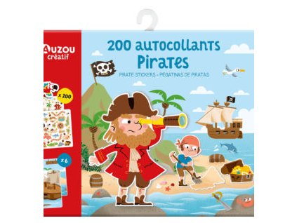 AUZOU znovupoužiteľné samolepky PIRÁTI – balenie so samolepkami a predlohami