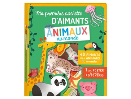 AUZOU magnetky Zvieratká sveta – krabička s plagátom, 42 ks