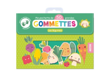 AUZOU 50 veľkých odlepiteľných nálepiek – zelenina, balenie