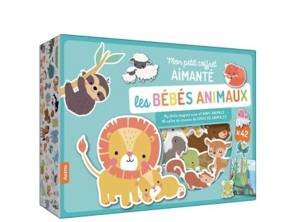 AUZOU Magnetický box na hranie Mláďatká – magnetická hra pre deti (45 ks)