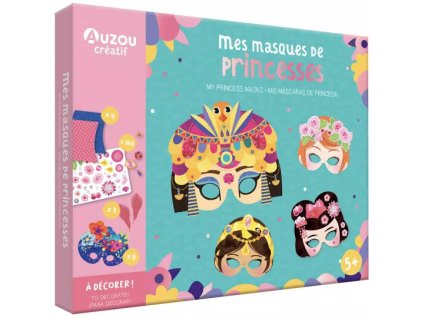 AUZOU veľká sada 8 masiek Princezné – kreatívna sada pre deti