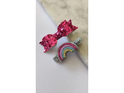 Sponky do vlasov 2 ks RASPBERRY RAINBOW