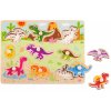 Drevené vkladacie puzzle Dinosaury  Drevené puzzle s úchytkami, 9 dinosaurov