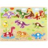 Drevené vkladacie puzzle Dinosaury  Drevené puzzle s úchytkami, 9 dinosaurov