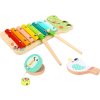 Xylofón Krokodíl – detský hudobný nástroj  Farebný drevený xylofón pre deti s paličkami