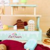 Drevený zmrzlinový stánok 19 ks – Tooky Toy  Drevený zmrzlinový stánok pre deti s doplnkami, 19 dielov