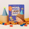 Obálka detskej knihy Miško a Brumko oslavujú s ilustráciou oslavy