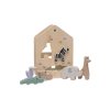 Drevený vkladací domček Jollein so zvieratkami – pohľad spredu