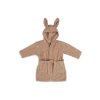 Detský župan Jollein v béžovej farbe Biscuit s kapucňou a zajačími uškami – celkový pohľad
