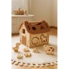 Drevená skladačka domček so zvieratkami MRS. ERTHA – drevená hračka pre deti