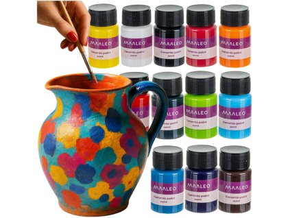 cze pl Barvy na sklo aSada barev na sklo a keramiku 12×20 ml keramiku 12 odstinu Maaleo 26296 18599 6