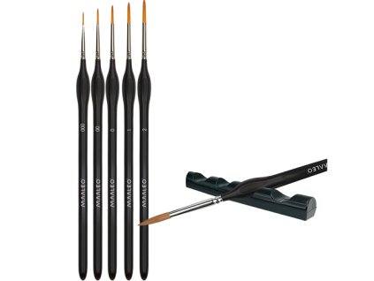 Sada 5 precizních uměleckých štětců s praktickým stojánkem