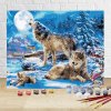 Malování podle čísel, vypnuté plátno na rám - Vlčí smečka