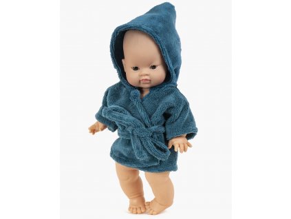 Collection Minikane poupee gordis nouveautes automne hiver 2021 peignoir en tissu eponge paon