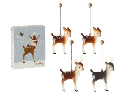 Maileg Sada kovových ozdob - rodinka sobů Bambi