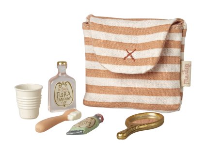 Maileg kosmetická sada v taštičce - korálový proužek