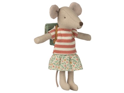 Maileg myška školačka na tříkolku s magnety v packách