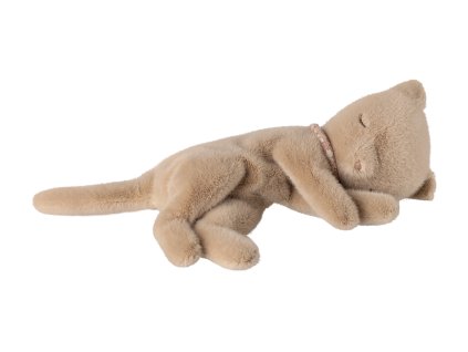 Maileg spící plyšové kotě malé - krémové meruňkové