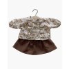 Collection Minikane poupee gordis nouveautes automne hiver 2021 ensemble lili automne jupe marron fonce en coton