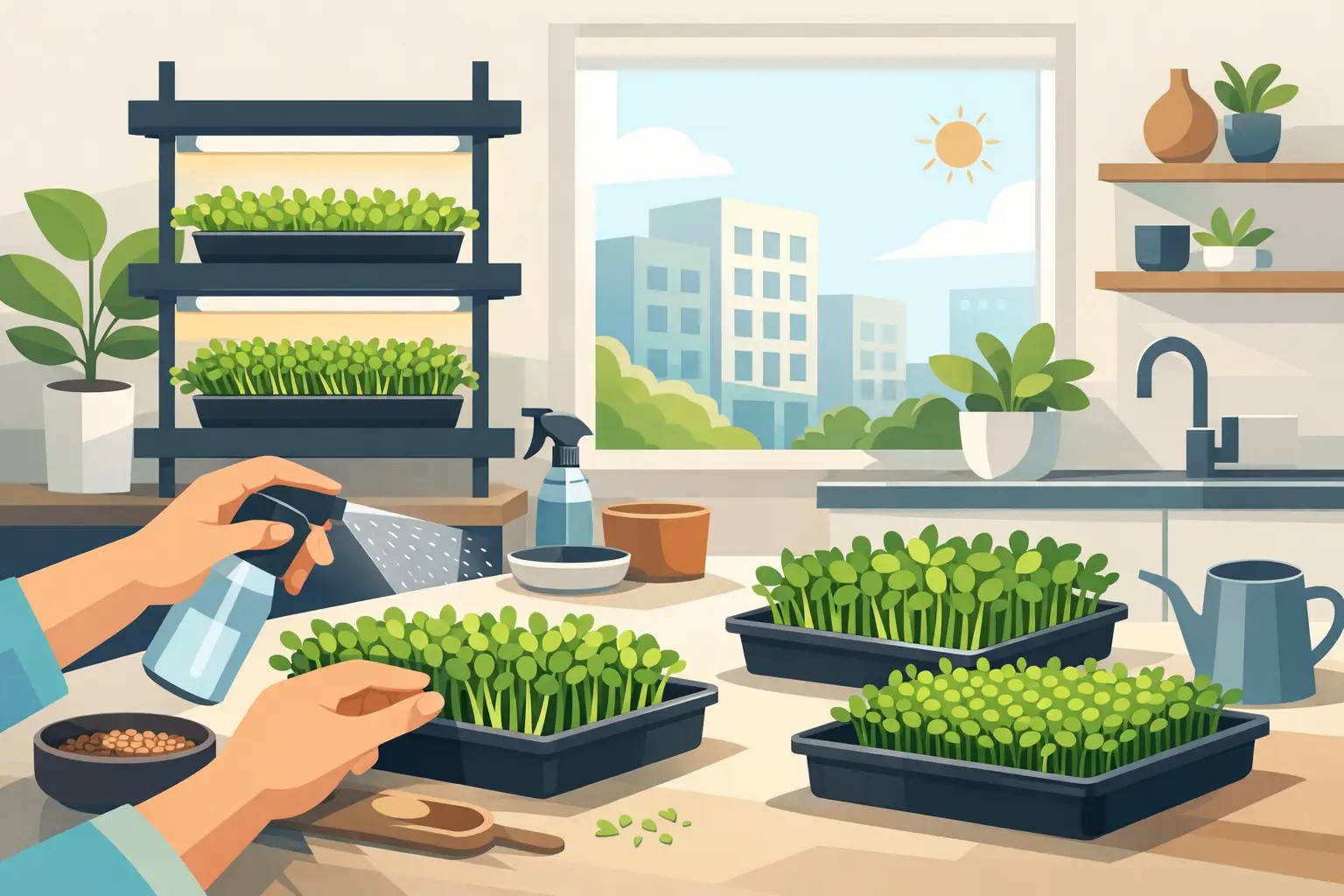 Jak pěstovat microgreens v bytě bez zahrady