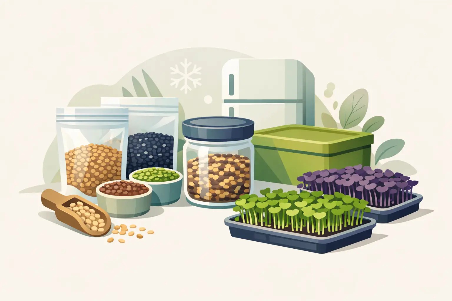 Jak skladovat semínka na microgreens správně