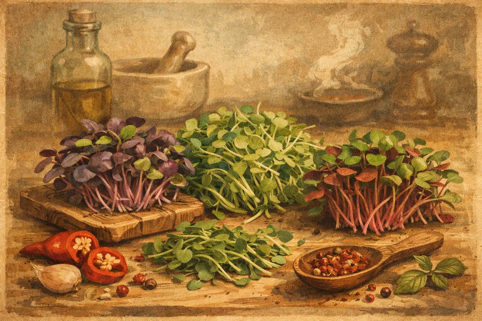 Které microgreens chutnají pikantně a proč