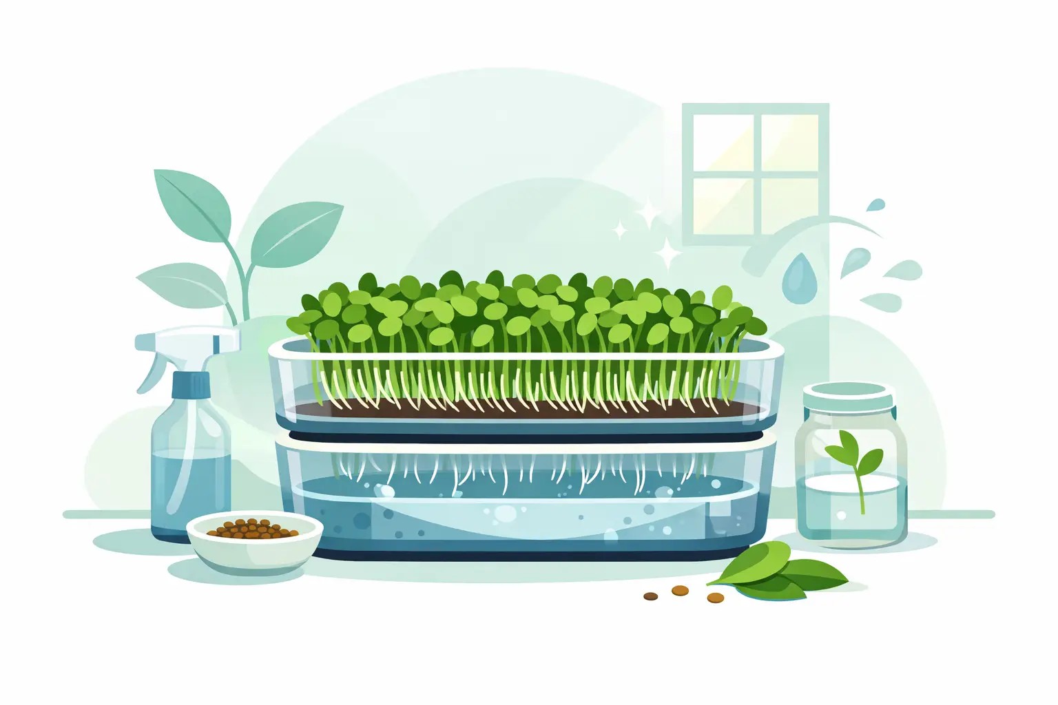 Microgreens bez zeminy doma snadno a čistě