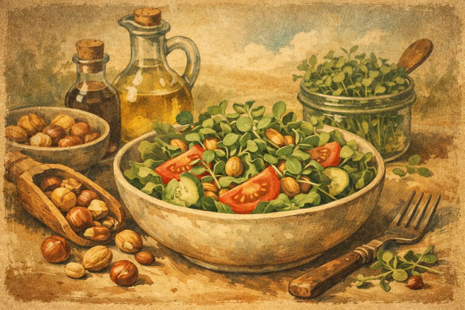 Oříškové microgreens do salátu pro lepší chuť