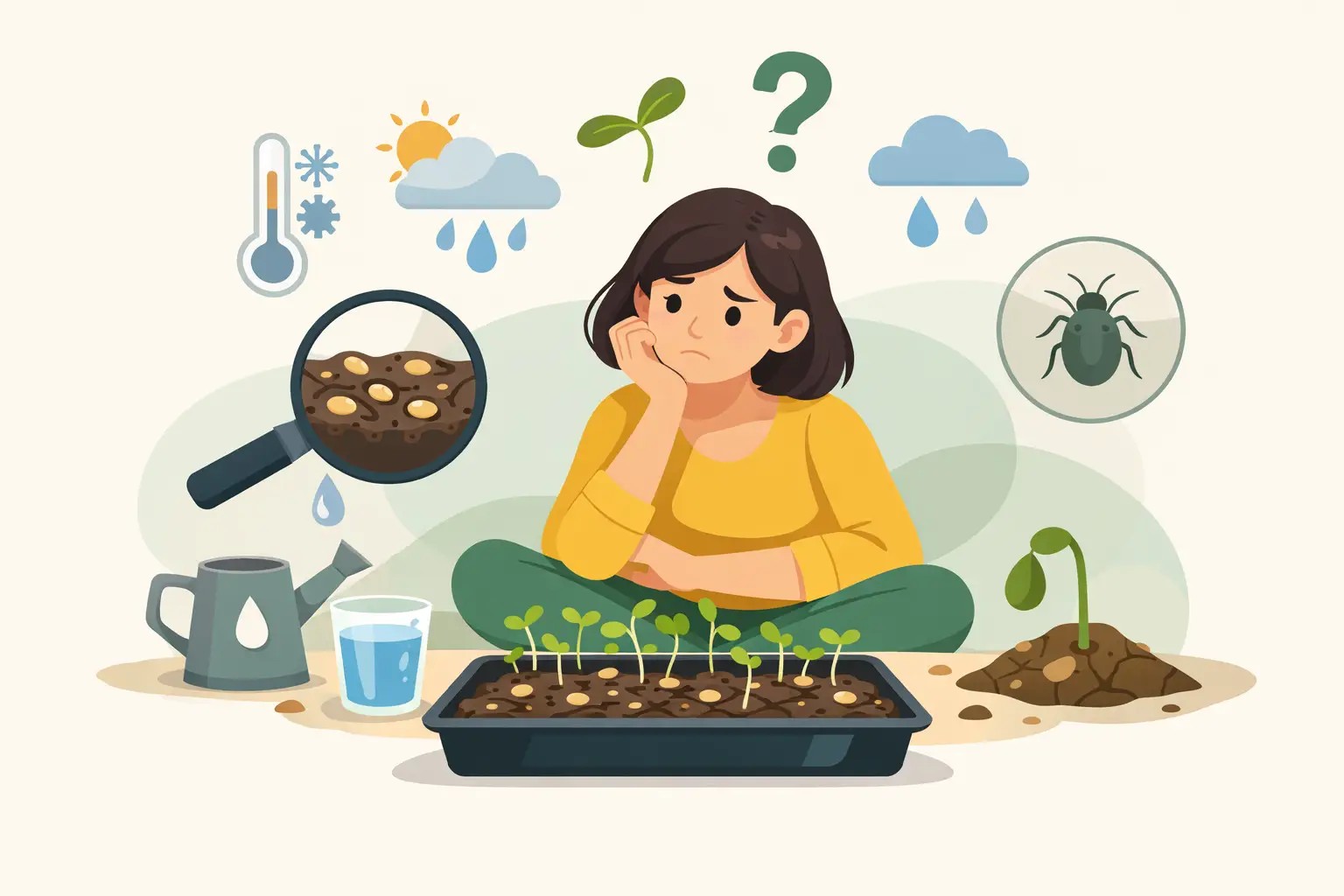 Proč mi microgreens neklíčí doma? 8 příčin