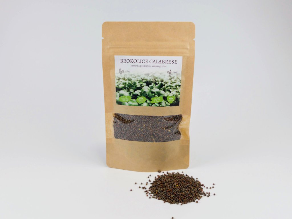 Semínka brokolice Calabrese na microgreens – Brassica oleracea botrytis cimosa