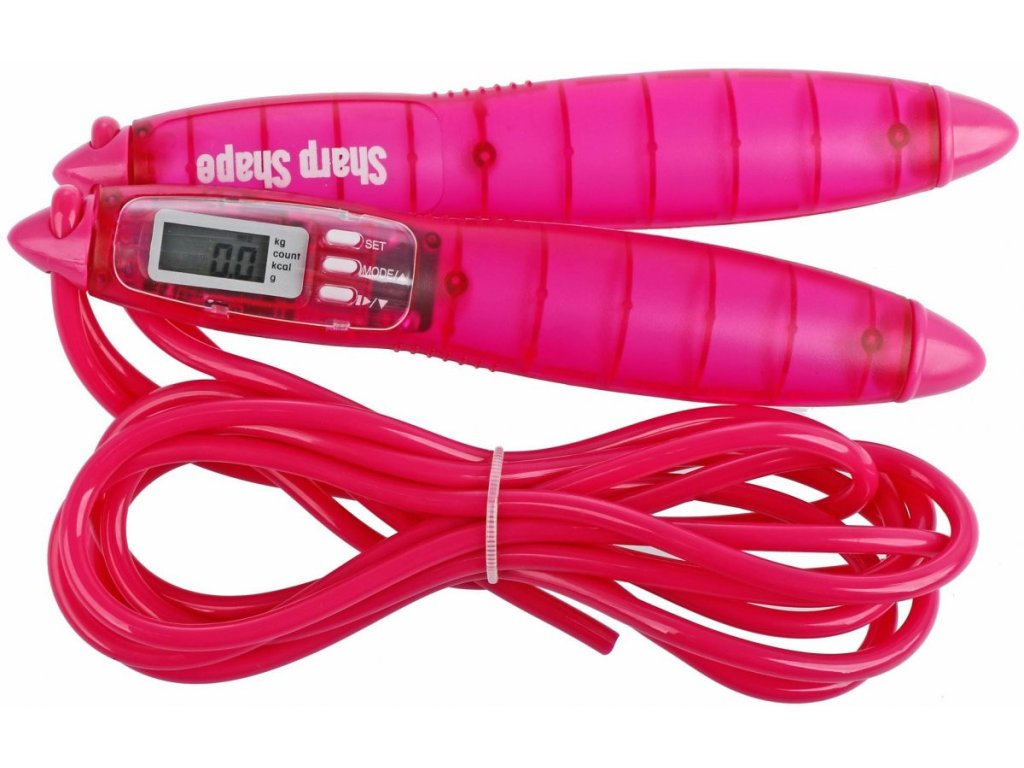 Sharp Shape Skipping rope with counter pink