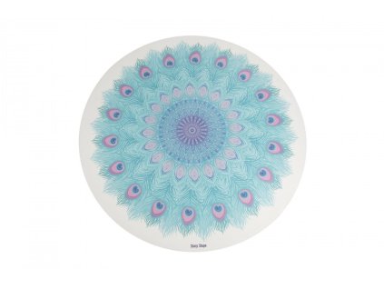 Sharp Shape Runde Yogamatte mit Pfauenmotiv