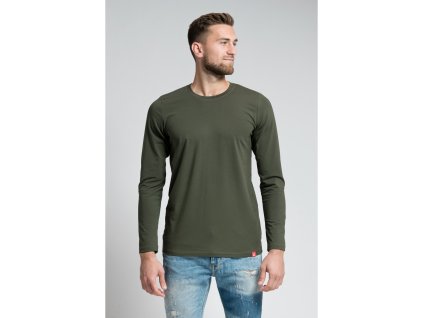 1203 panske triko cityzen dlouhy rukav dark khaki