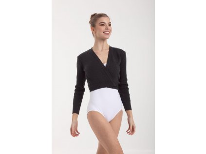 warm up long sleeve elisa crossover ballet dance black