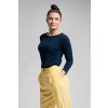 Dámské bavlněné triko s 3/4 rukávem CityZen NAVY s Elastanem (Velikost XXL/44)