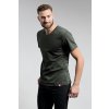 Bavlněné triko CityZen dark khaki kulatý výstřih (Velikost 6XL)