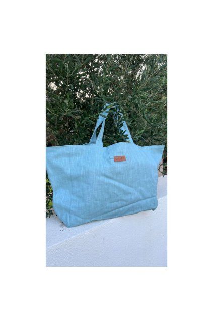 Lněná MAXI taška mentolová