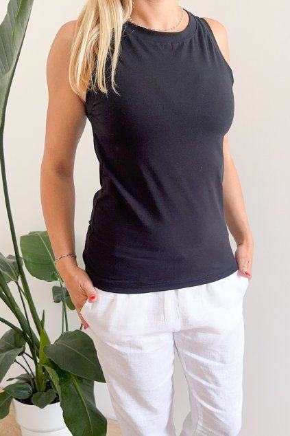 Dámské tílko BASIC černé (Velikost XXL)