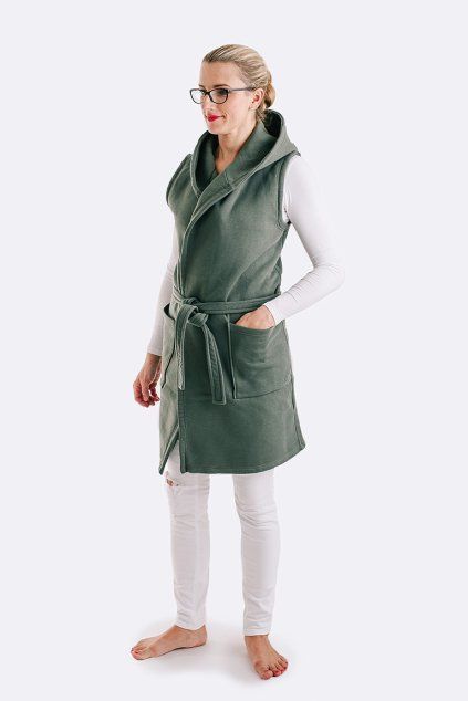 Tepláková vesta POMP KHAKI (Velikost S)