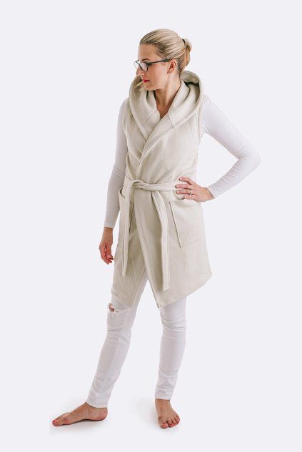Tepláková vesta POMP BEIGE (Velikost XL)